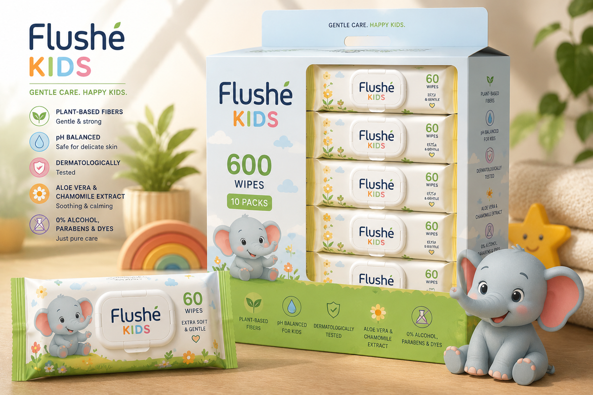 Flushé Kids Wipes — 72ct